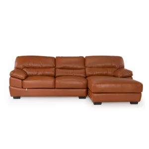 Leather L-shaped sofa (Tan Color)